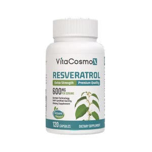 VitaCosmoX Resveratrol 600mg - 120 Capsules, Vegan & GMO-Free