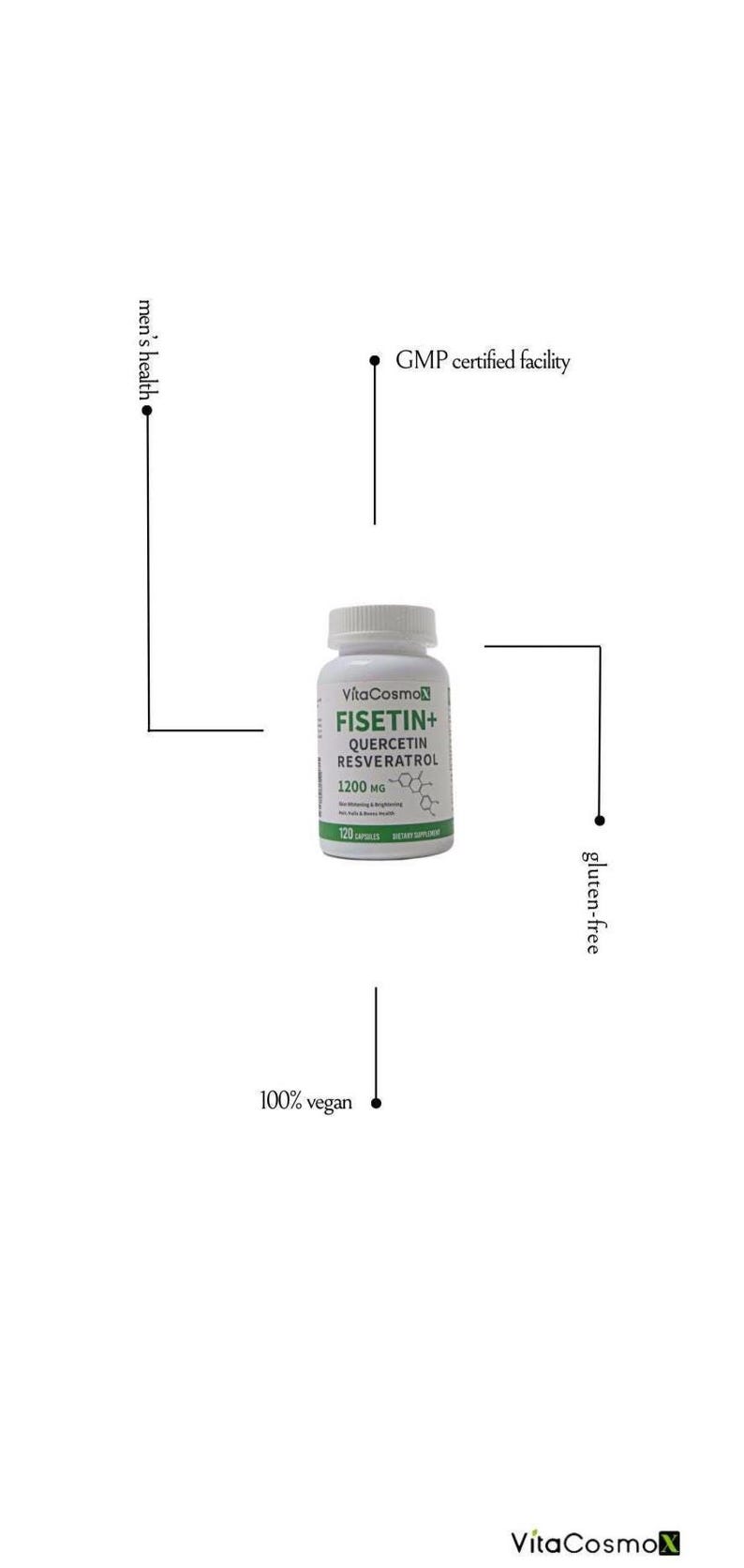 Fisetin Quercetin Resveratrol Capsules: Vegan Antioxidant Supplement immagine 6