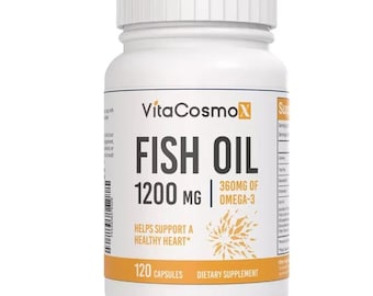 VitaCosmoX Fish Oil - 120 Capsules, GMO-Free, and Gluten-Free