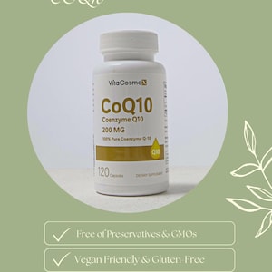 VitaCosmoX COQ10 Supplements - 120 Veggie Capsules, GMO-Free, Gluten-Free, and 200 mg bild 5