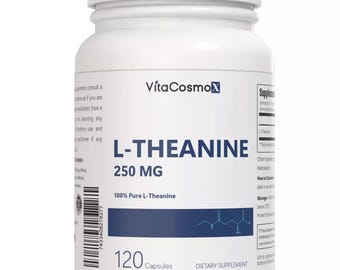 VitaCosmoX L-Theanine Supplements - 120 Capsules, Vegan & GMO-Free