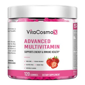 VitaCosmoX Daily Gummy Multivitamins for Women and Men with Vitamins A, C, E, B6, B12, and Minerals - Non-GMO, Berry Flavor 120 Gummies