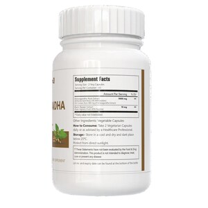 VitaCosmoX  ashwagandha supplement fact side - 120 capsules