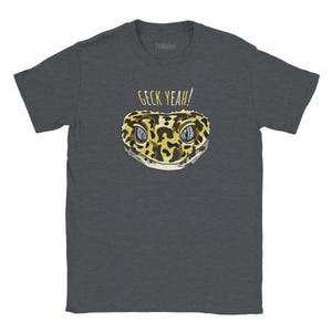 Leopard Gecko  Men's T-shirt,  Unisex Original Art Lizard Shirt, Cute Reptile Tee, Derp Pet Tshirt, Funny Cartoon Design For Him, Unique Art