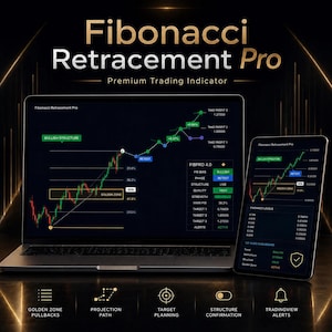 Premium Fibonacci Retracement Trading Indicator. For Forex, Crypto, Stocks, Gold Trading.