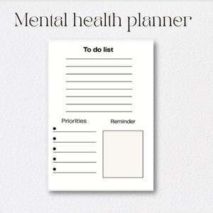 Mental health planner-Mental wellness journal-Mood tracker-Printable Mental planner-Instant download-Emotional wellness planner