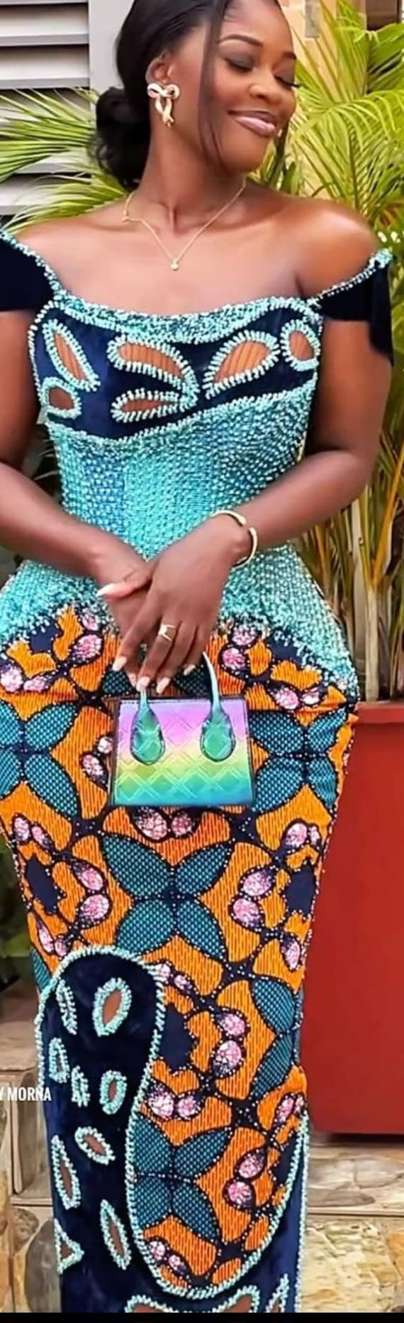 beaded ankara dresses Stunning beaded ankara dress 
