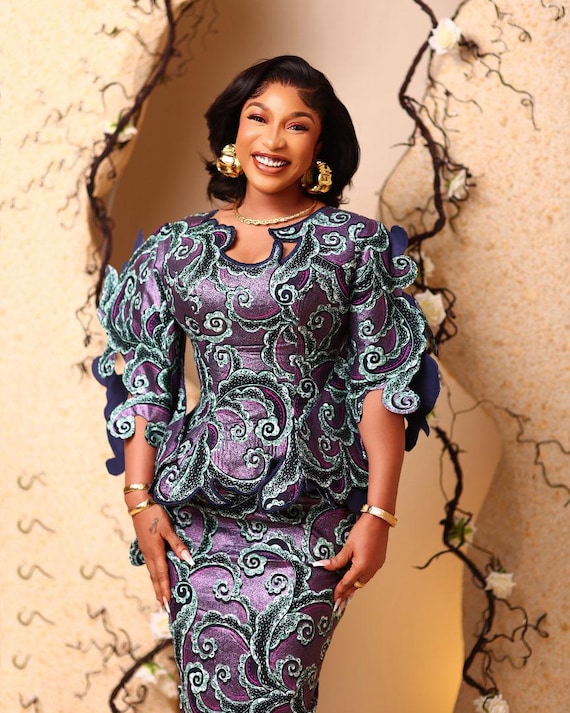Handmade African Ankara Dress: Peplum Skirt Blouse Set