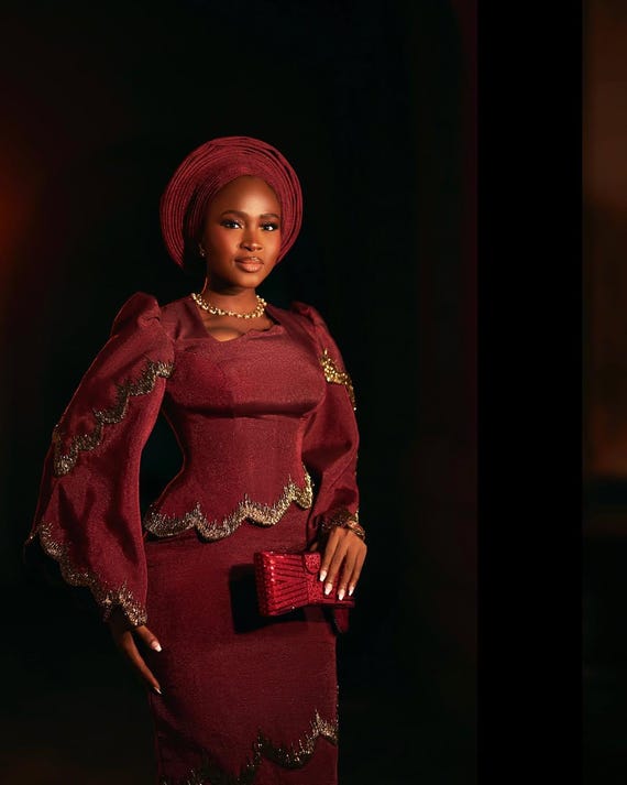 burgundy african print dress Luxury Couples Dress: Custom Statement Outfit Size:1-2 Years