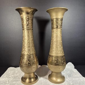 Indian Antique/vintagePair of Brass Vases Refinished