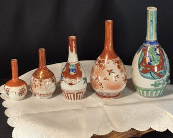 1930年代の手描き九谷焼蓋付き壺 - Etsy 日本