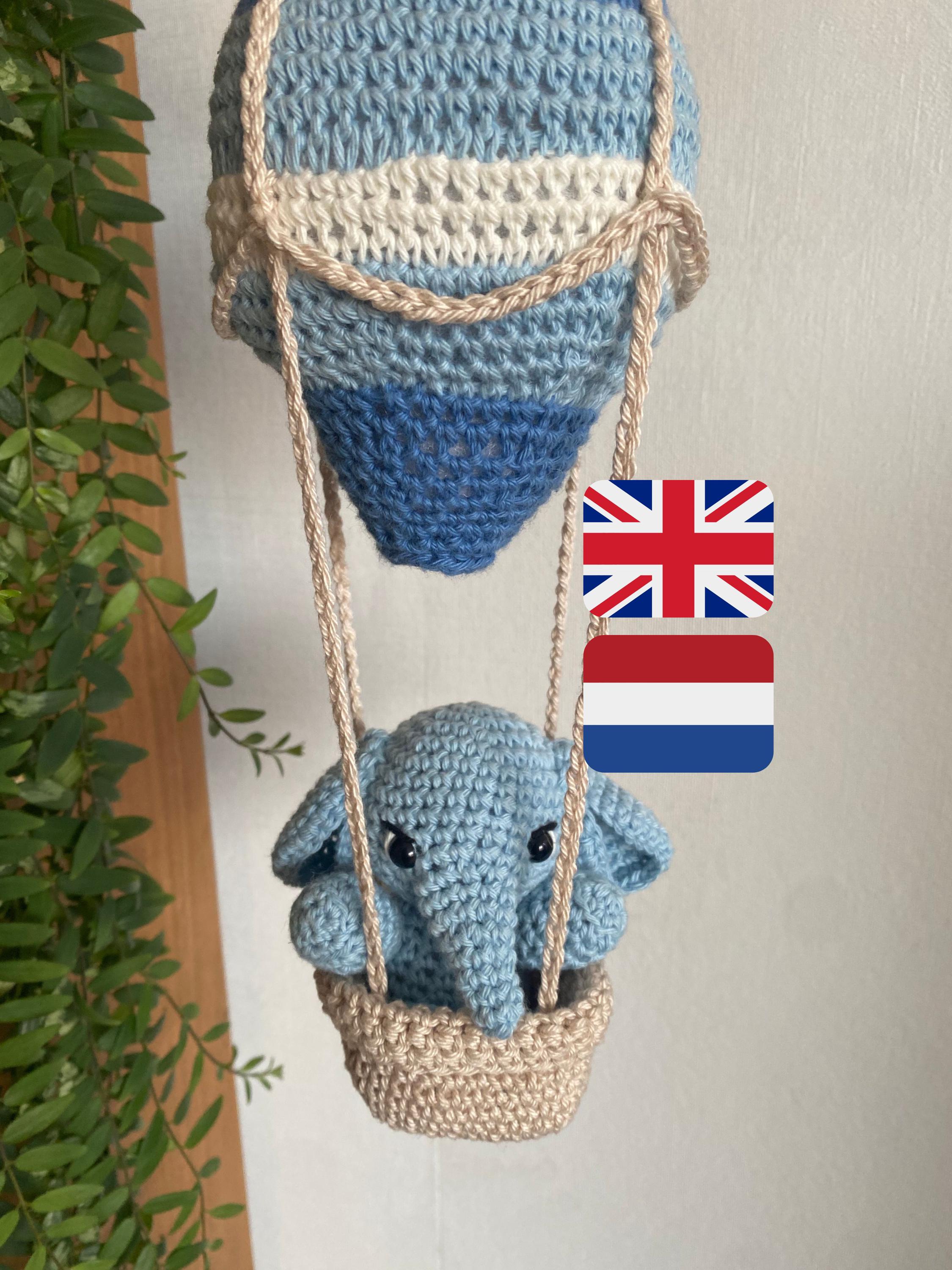30 Elephant Crochet Patterns for Amigurumi, Plushies, Loveys, and Nursery Decor 21 Hot Air Balloon and Elephant Crochet Pattern Set