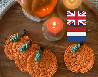 Crochet Pattern Pumpkin Coasters • Fall Decor • Easy Beginner PDF Tutorial • Halloween & Autumn Table Decoration