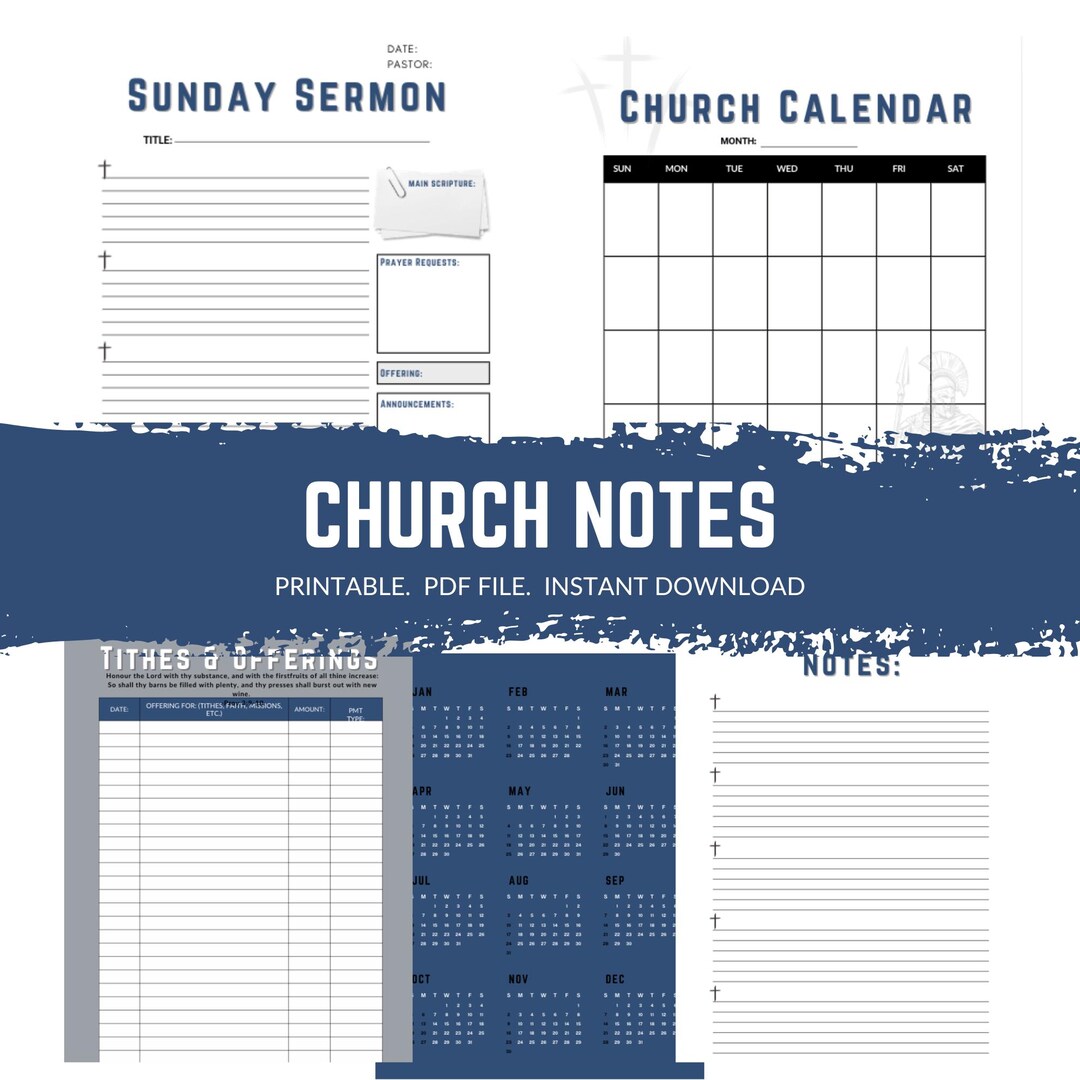 Church Notes Printable - Etsy