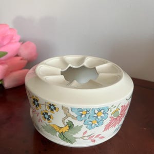 Vintage Villeroy & Boch Floral Teelicht Porzellan Stövchen - Seltenes Fundstück Sammler Porzellan Stövchen