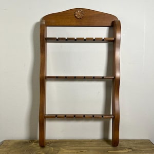 Vintage Wood Spoon Rack: 3-Tier Wall Mounted Farmhouse Decor