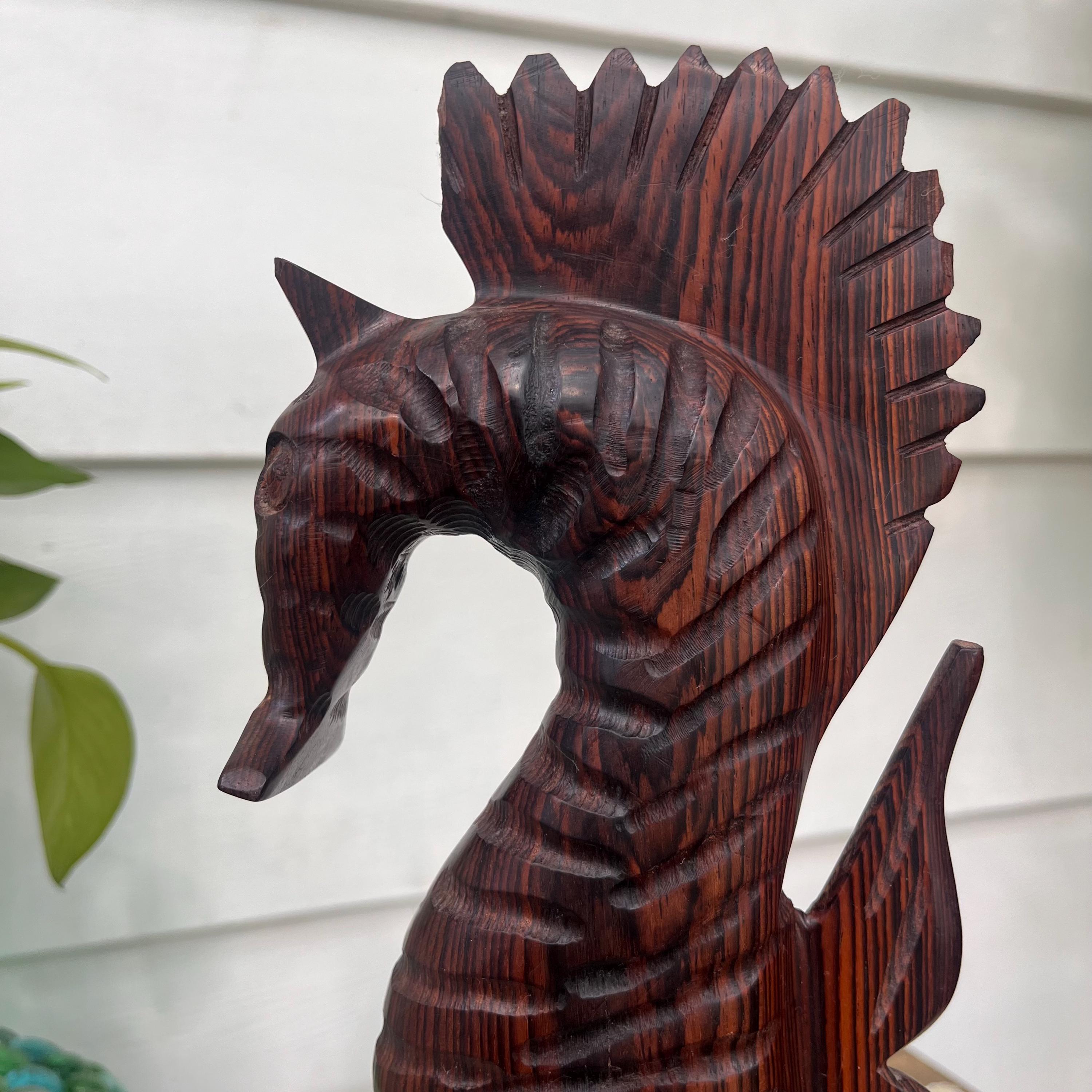 一点もの 屋久杉 希少 タツノオトシゴ 辰 置物 木製木彫り 彫刻