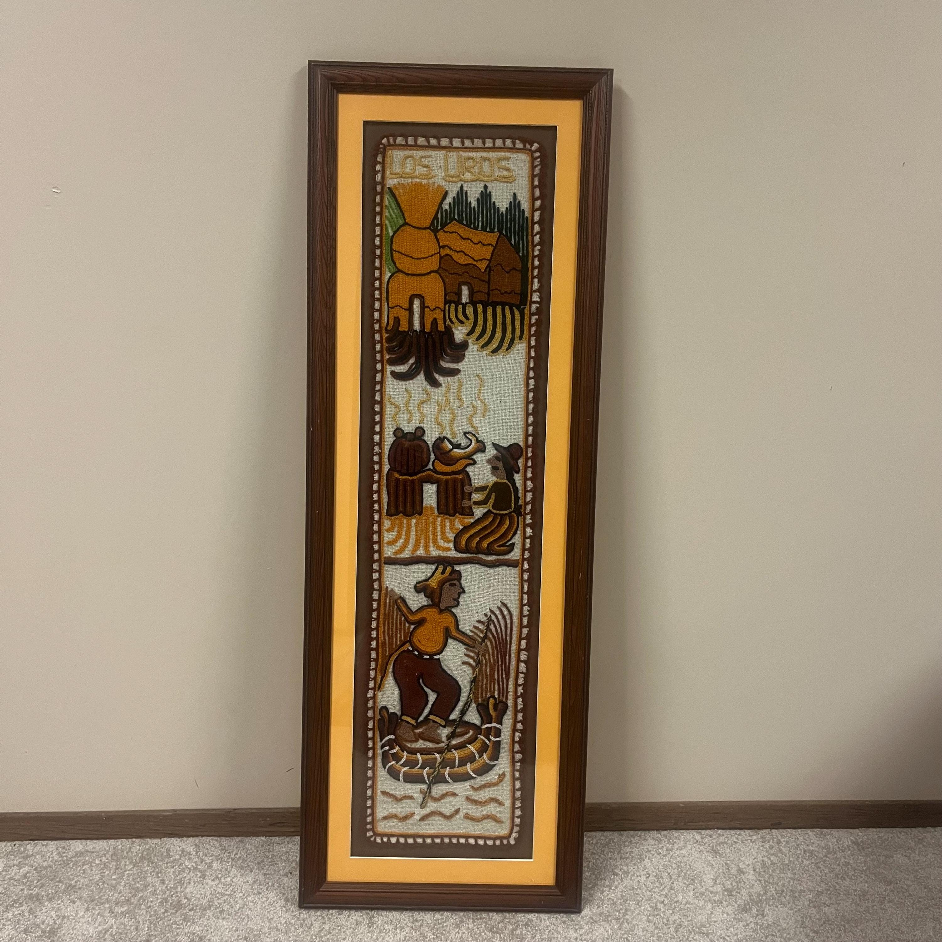Tapisserie Murale Péruvienne Tissée Main - Laine 100% - Art Folklorique 14x14