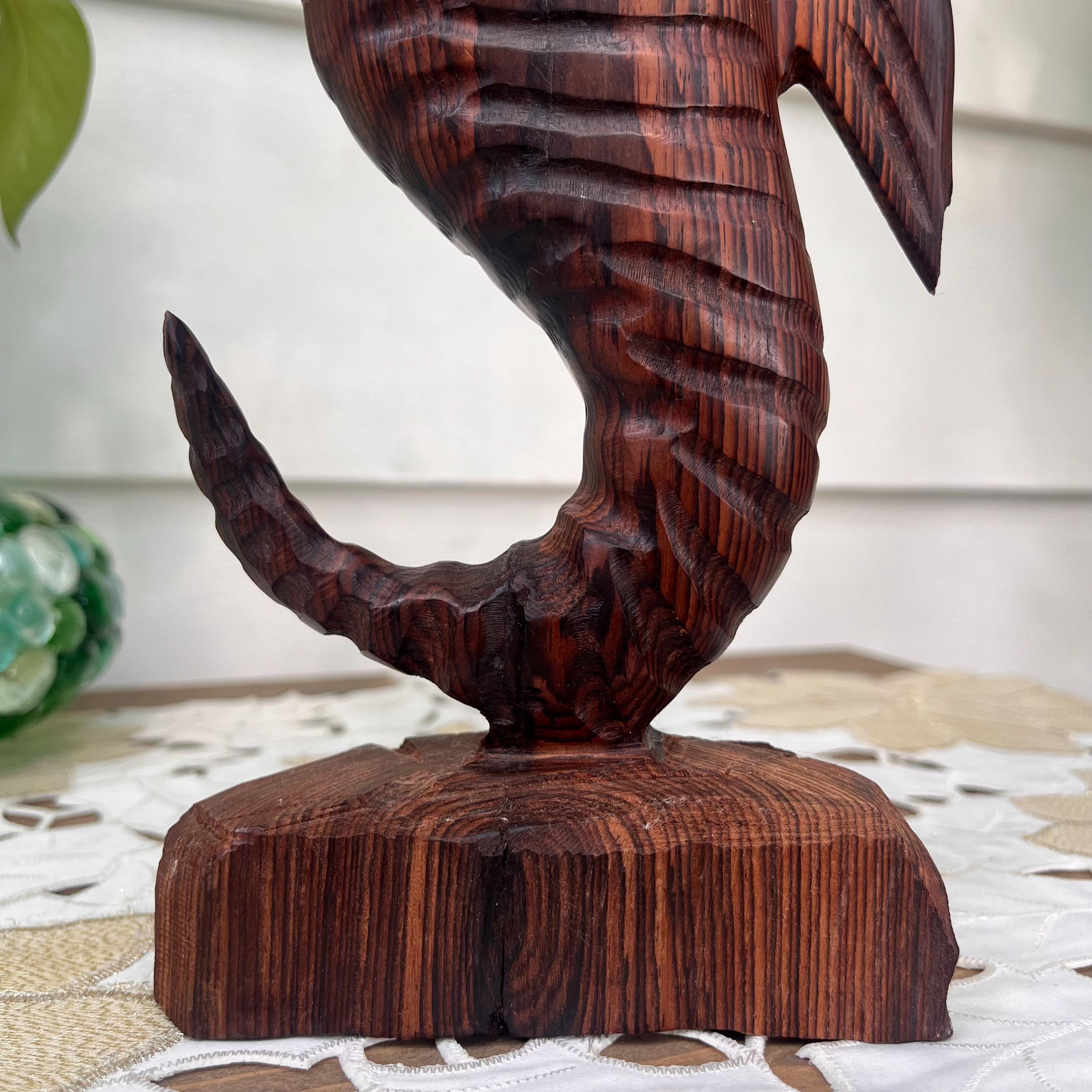 置物 木製 木彫り タツノオトシゴ たつのおとしご 幅16.5cm×奥行13cm×高さ83cm 13インチの木製タツノオトシゴの手彫り置物 | Hsnde製航海装飾彫刻