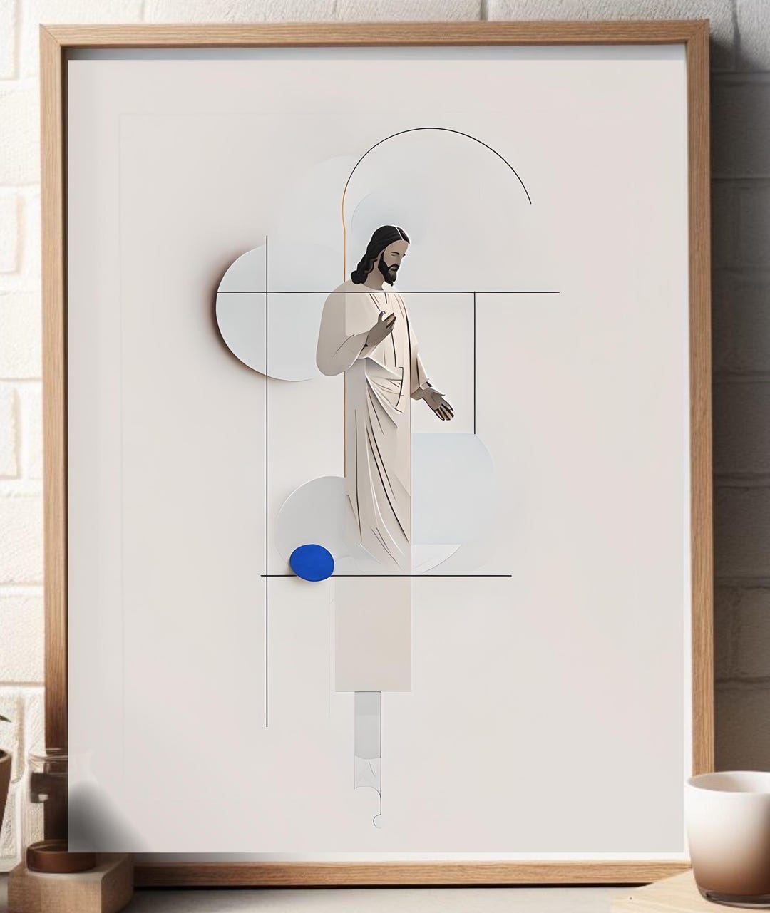 Minimalist Abstract Jesus, Digital Download, Print Bible Art. Christian ...