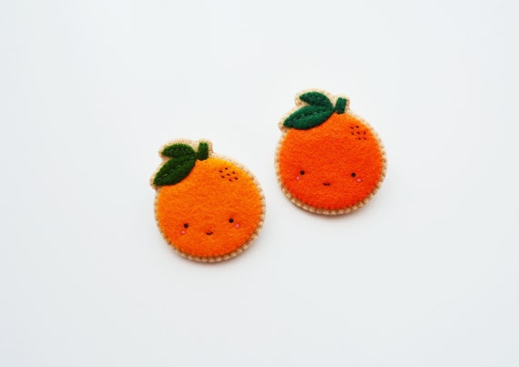 orange brooch fruit brooch kawaii orange pin wearable food etsy etsy