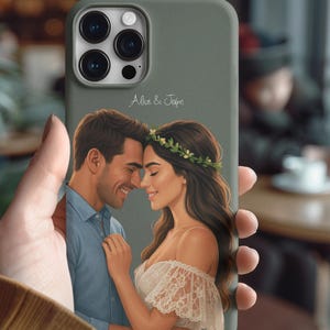 Personalized Portrait  Phone Case, with Personalized Portrait, Turn Your Photo into a Custom Phone Case, Watercolor, Line, or Cartoon Style