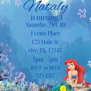 Ariel Birthday Invitation