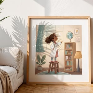 Aspiring Doctor Wall Art – Poster & Canvas Nursery Decor for Kids Room | Inspirational Career Art for Children – Unique Gift