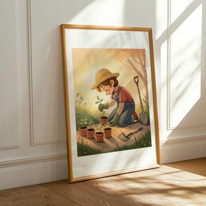 Aspiring Gardener 2 Wall Art - Poster & Canvas Nursery Decor for Kids Room | Inspirational Career Art for Children - Unique Gift