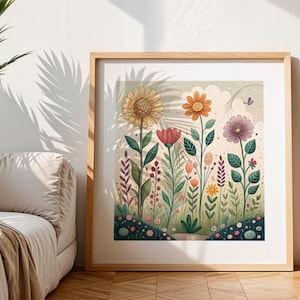 Flowers 3 Wall Art – Printable Nursery Decor for Kids Room | Inspirational Career Poster for Children – Unique Gift