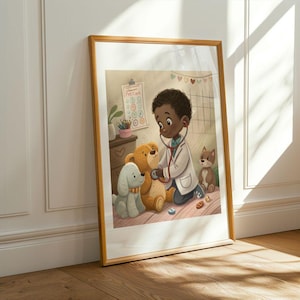 Aspiring Veterinarian Wall Art - Poster & Canvas Nursery Decor for Kids Room | Inspirational Career Art for Children - Unique Gift