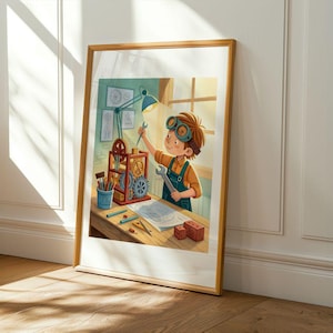 Aspiring Engineer 2 Wall Art - Poster & Canvas Nursery Decor for Kids Room | Inspirational Career Art for Children - Unique Gift