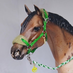 Custom Handmade Horse Halter with Lead and Charms - Breyer Horse