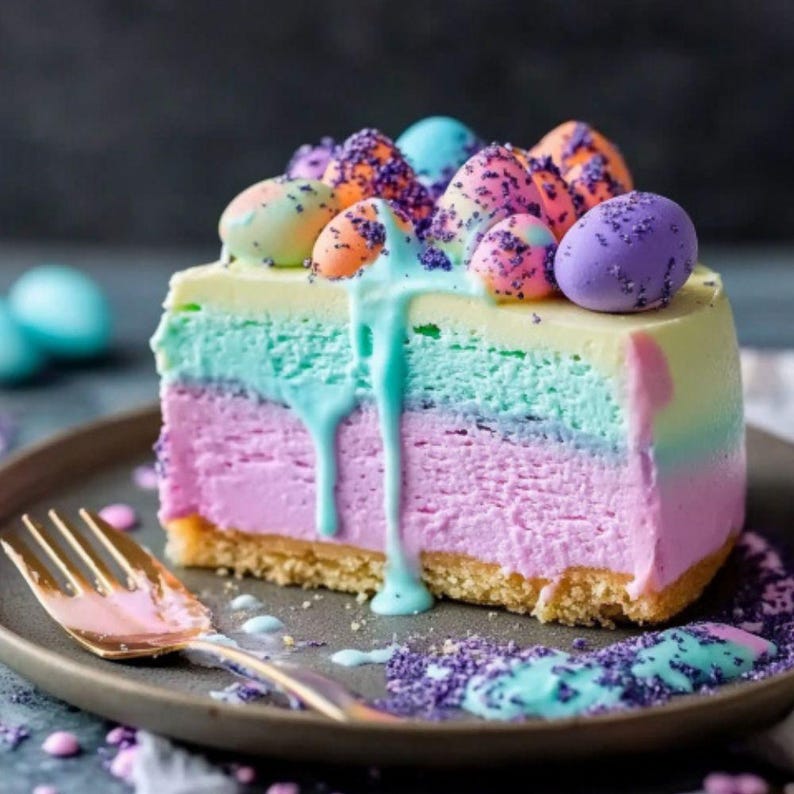 Easter Pastel Dream Cheesecake Recipe PDF - No-bake Spring Dessert ...