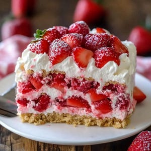 Strawberry Crunch Poke Cake Recipe | Digital PDF Guide | Easy Dessert for Parties
