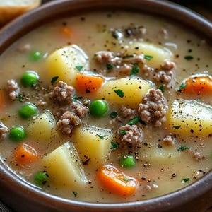 LA MEJOR RECETA de Sopa Cremosa de Papa y Hamburguesa / Hecha en Olla de Cocción Lenta Descargar