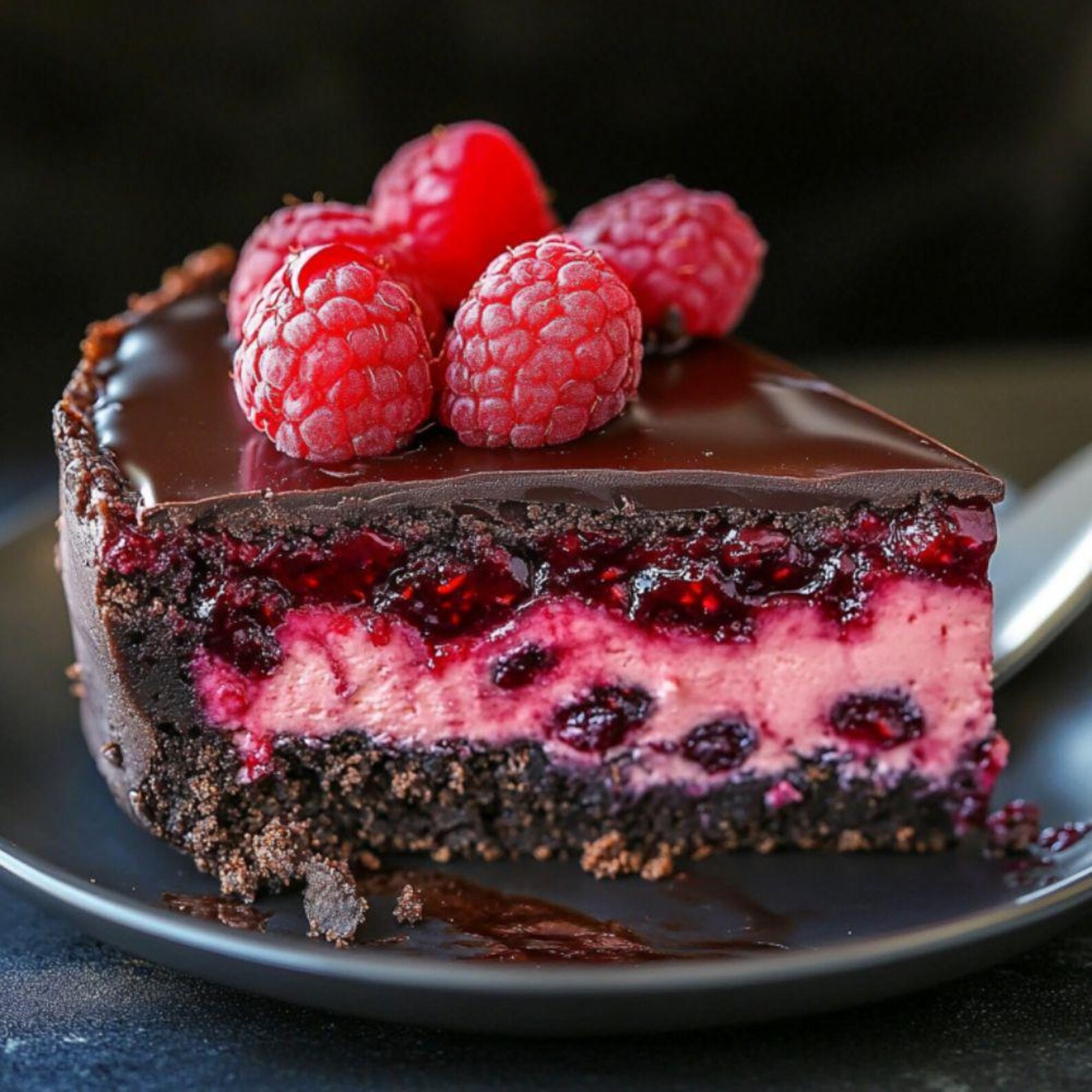 Raspberry Ripple Desserts Dark Chocolate Raspberry Ripple Cheesecake Recipe PDF | Instant ...