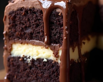 Best Turtle Chocolate Layer Cake Recipe – Caramel Pecan & Ganache Drip Dessert – Instant Digital Download PDF