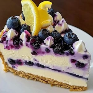 Lemon Blueberry Cheesecake Recipe PDF - Instant Download