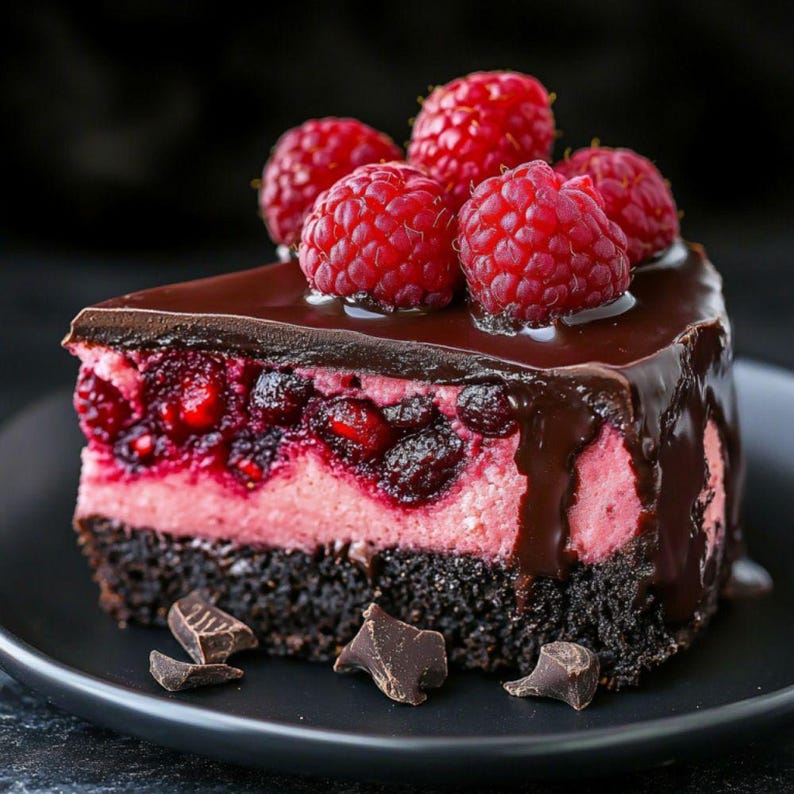 Raspberry Ripple Desserts Dark Chocolate Raspberry Ripple Cheesecake Recipe PDF | Instant ...