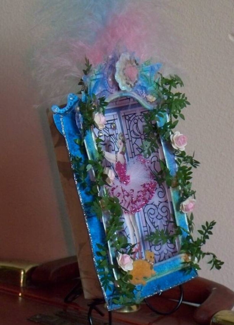 Altered Art ballerina shadow box ooak 3d vintage mixed Etsy