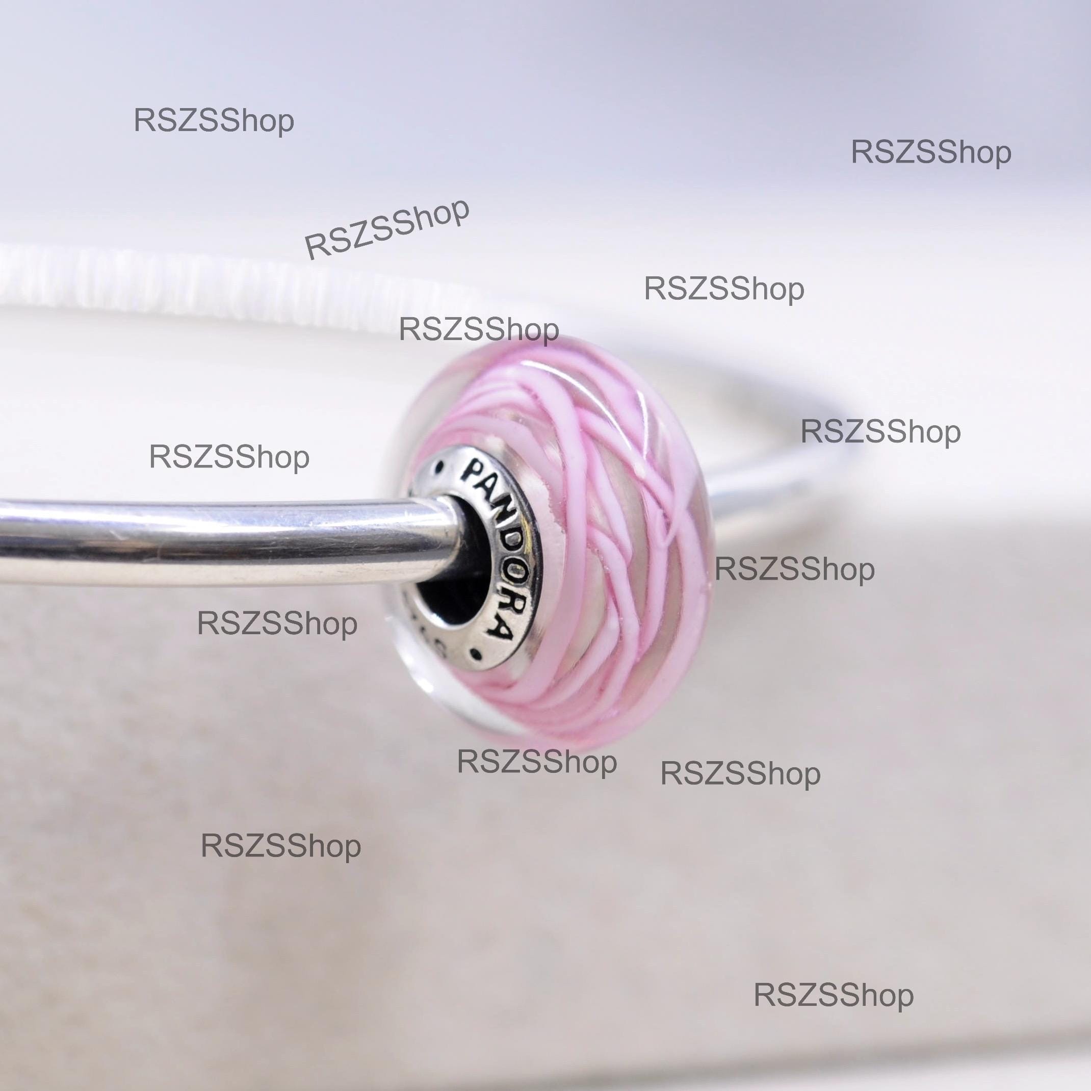 Authentic Sterling Silver Ribbon, Pink Enamel Charm 790755EN24 - UK