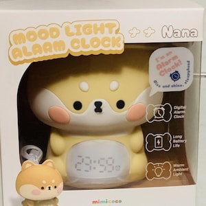 Rechargeable Mood Light Alarm Clock - Pat to Dim - Warm Light NIB