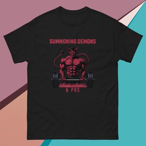 Powerlifting Shirt Funny Gym Shirt for Men Heavy Lifting Workout T-Shirt Barbell Fitness Tee