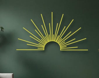 Sun Metal Wall Decor,Sunrise Metal Art,Minimalist Sun Sign,Modern Wall Hanging,Sun-Themed Home Decor,Sunlight Room Accent,Unique Metal Art