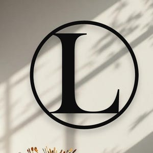 Metal Monogram Swirl | Circle Letter Monogram | Initial Monogram Sign | Custom Wedding Gift | Family Name Sign | Metal Letters | Wall Art