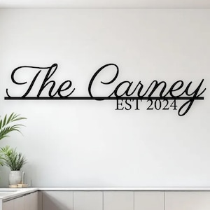 Custom Metal Name Sign | Personalized Family Name Wall Art | Elegant Metal Home Decor & Unique Gift for Housewarming or Anniversary
