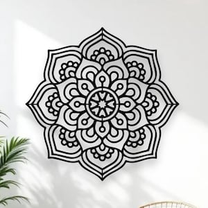Wildflower Mandala Metal Wall Hanging | Modern Floral Metal Art | Unique Indoor & Outdoor Wall Decor | Housewarming Gift Idea