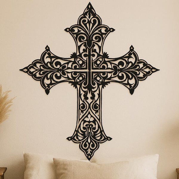 Faith Cross Metal Wall Art – Christian Home Decor