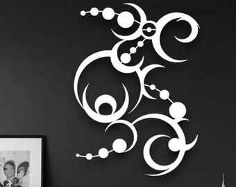 Modern Metal Wall Art, Geometric Wall Decor, Vertical Abstract Wall Art, Wall Hangings, Living Room Decor, Modern Home Decor